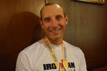 Cheshire CAT member Paul Sellars after Barcelona Ironman in 2016