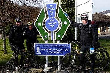 Cheshire CAT cyclists finishing the West Highland Way
