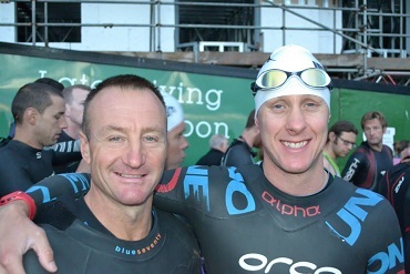 Carl Bibby and Daniel Chesters of the Cheshire CAT at Ironman Wales 2014